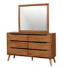 Mame Oak Rectangle Mirror shown with Optional 6 Drawer Dresser