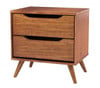 Mame Oak 2 Drawer Nightstand