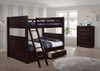 Foster Espresso Full over Full Bunk Beds shown with Optional Set of 2 Underbed Storage Drawers and Chest Room