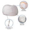 White Faux Fur Bean Bag Chairs for Kids Details
