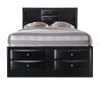 Manville Black Bookcase Bed with Storage Front View