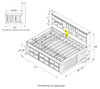 Ravenswood Honey Big Bookcase Full Size Bed with Storage Dimensions