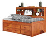 Ravenswood Honey Big Bookcase Twin Bed with Storage
