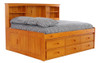 Ravenswood Honey Big Bookcase Full Size Bed with Storage Left Angled View