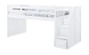 Moreno Stairway Low Loft Bed with Storage-White Finish