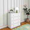 Stella White 4 Drawer Dresser Angled View Room
