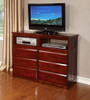 Ferguson Brown Cherry 6 Drawer Media Dresser with TV Room