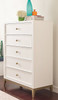 Antoinette White and Gold 5 Drawer Chest Room