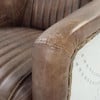Malcolm Leather and Aluminum Aviator Chair Arm Detail