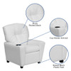 Vinyl Kids Recliner with Cup Holder White