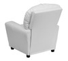Vinyl Kids Recliner with Cup Holder Back View White