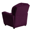 Microfiber Kids Recliner with Cup Holder Back View Purple
