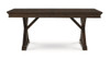 Kingsley Distressed Mocha Trestle Table Front View