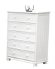 Beatrice White 5 Drawer Chest