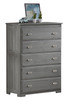 Mercer Chimney Gray 5 Drawer Chest