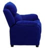 Kids Recliner Microfiber with Storage Arms Side View Blue