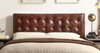 Malcolm Vintage Metal Upholstered Queen Size Bed Headboard Detail