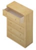 Lingo Natural 5 Drawer Dresser Angled View Drawer Out
