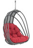 Harmon Outdoor Hanging Patio Swing Chair-Red Cushion
