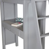 Almere Gray Twin Loft Bed with Desk and Storage Desk and Ladder Detail