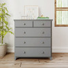 Almere Gray 5 Drawer Chest Front View Room