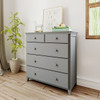 Almere Gray 5 Drawer Chest Angled View Room
