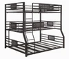 Triad Metal Full over Twin XL over Queen Triple Bunk Bed Angled View