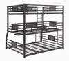 Triad Metal Full over Twin XL over Queen Triple Bunk Bed Angled Back View