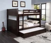 Foster Espresso Queen Size Bunk Beds shown with Optional Vertical Short Ladder & XL Storage Trundle Room