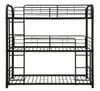 Mitchell Black Metal Triple Twin Bunk Bed Front View
