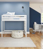 Crystal White Twin XL College Loft Bed Front View Room