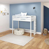 Crystal White Twin XL College Loft Bed Right Side Angled View Room