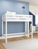 Crystal White Twin XL College Loft Bed Left Side Angled View Room