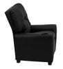 Leather Kids Recliner with Cup Holder Side View Black
