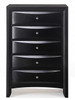 Manville Black 5 Drawer Chest Front View