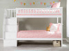 Ogden Twin over Twin White Bunk Bed with Stairs Front View