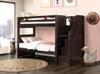 Foster Espresso Twin over Twin Bunk Beds with Stairs Room