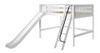 Chad's White Full Size Mid Loft Bed with Slide-Slatted Ends