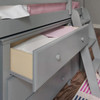 Almere Gray Twin Low Loft Bed with Desk and Dresser Drawer Detail