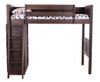 Wilder Sandwashed Cocoa Twin Loft Bed with Storage Front View