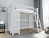 Anaya White Twin Loft Bed with Storage Room 2