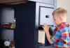 Braxton Blue Twin Loft Bed with Storage Drawer Detail