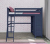 Braxton Blue Twin Loft Bed with Storage Front View Room