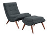 Millicent Grey Armless Lounge Chair and Ottoman