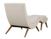 Millicent Sand Armless Lounge Chair and Ottoman Back View