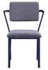 Shipping Container Blue Metal Desk Chair Front View