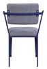 Shipping Container Blue Metal Desk Chair Back View