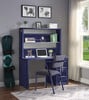 Shipping Container Blue Metal Desk Chair  shown with Optional Blue Metal Desk