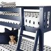 Brody Blue Low Bunk Beds for Kids Ladder Detail
