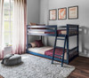 Brody Blue Low Bunk Beds for Kids Angled View Room